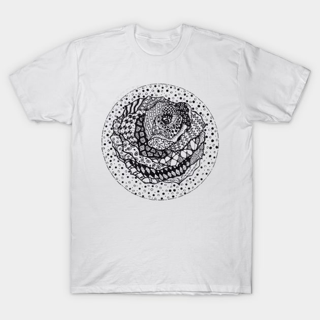 Rose Zentangle T-Shirt by brushnpaper